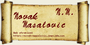 Novak Masalović vizit kartica